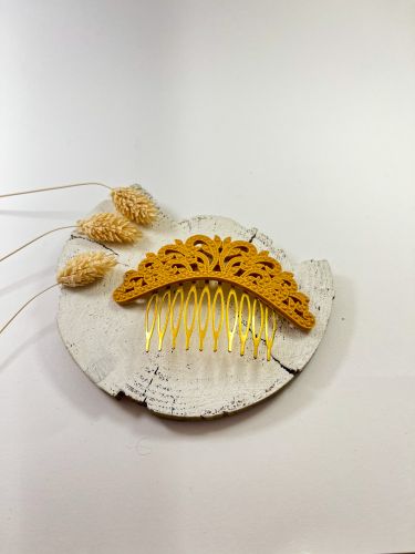 Peinecillo resina corona enredadera mostaza