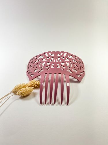 Peineta acetato enredadera 5,5 cm rosa maquillaje