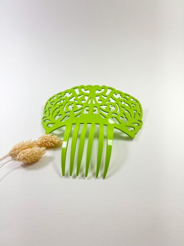 Peineta acetato enredadera 5,5 cm verde pitacho