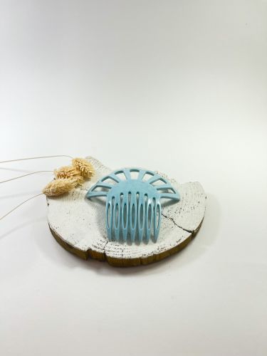 Peineta niña 7 arcos de acetato azul bebé