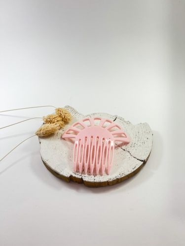 Peineta niña 7 arcos de acetato rosa bebé