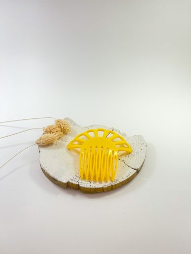 Peineta niña 7 arcos de acetato amarillo