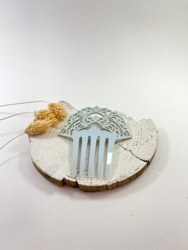 Peineta niña enredadera acetato azul bebé