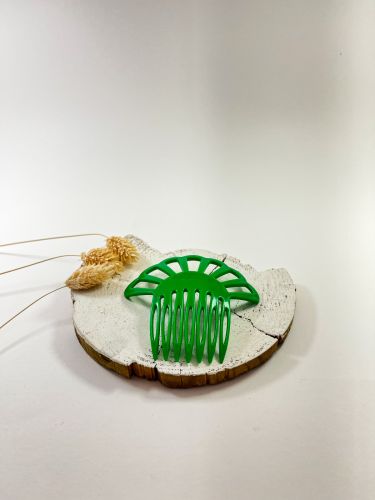 Peineta niña 7 arcos de acetato verde