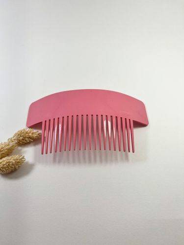 Peineta lisa acetato rectangular grande rosa