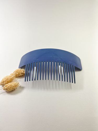 Peineta lisa acetato rectangular grande azul jeans