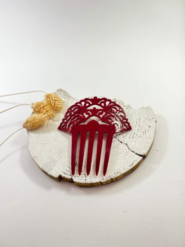 Peineta niña enredadera acetato granate