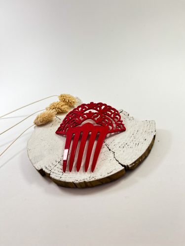 Peineta niña enredadera acetato rojo