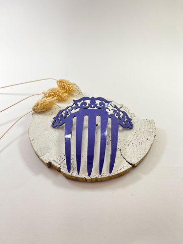 Peineta niña enredadera alargada acetato morado