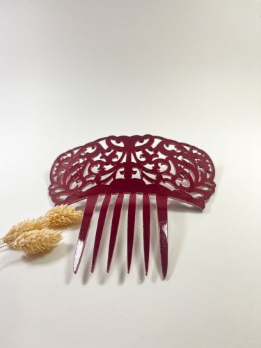 Peineta acetato enredadera 5,5 cm granate