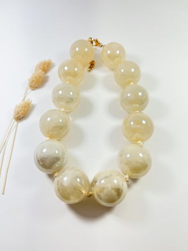 Gargantilla maxi bolas crudo translúcido