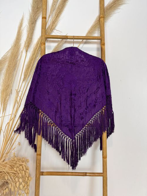 Mantón seda Ángela morado