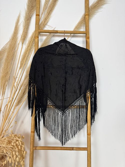 Mantón seda Lucía negro