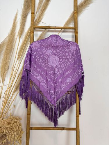 Mantón seda Ángela malva