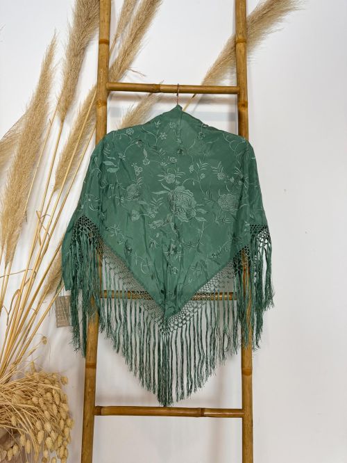 Mantón seda Lucía verde menta