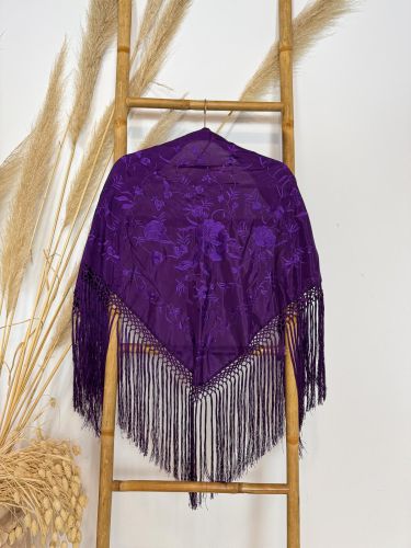 Mantón seda Lucía morado