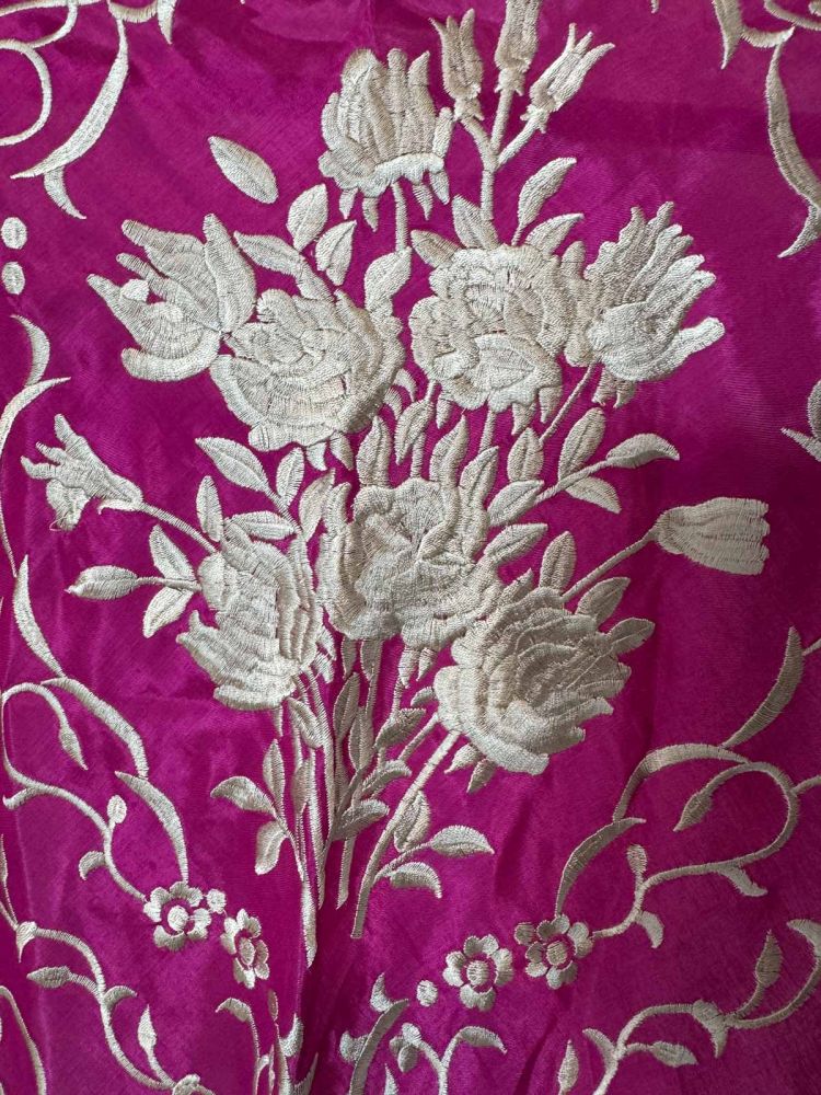 Mantón seda Almudena fucsia