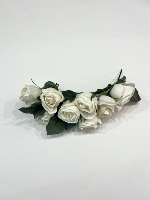 Corona mini rosas capullos blancas