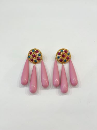 Pendiente Lourdes rosa