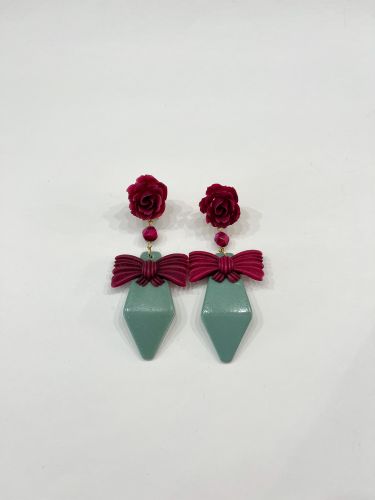 Pendiente María turquesa y buganvilla