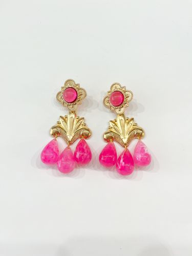 Pendiente Adela rosa