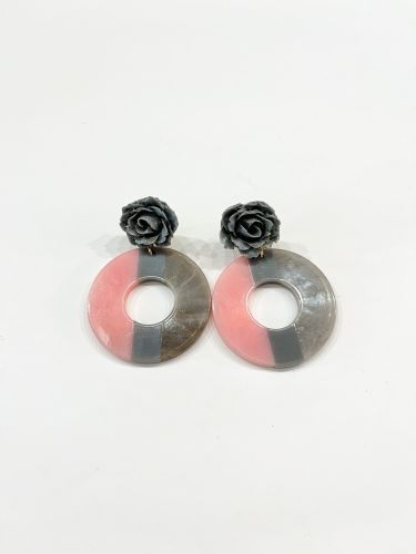 Pendiente Sofía rosa y gris