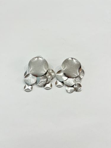 Pendiente lágrima espejo plateado