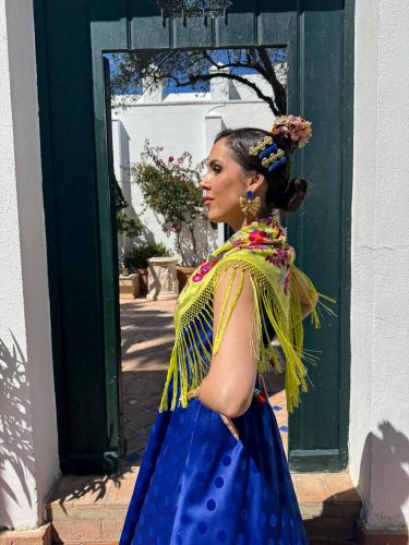 Pendiente Hamsini azul