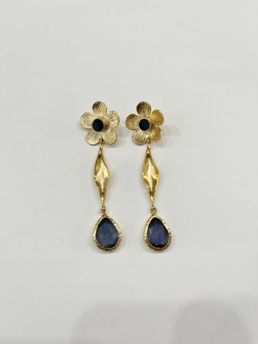 Pendiente Kirti negro y azul