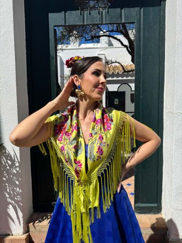 Pendiente Hamsini azul 2