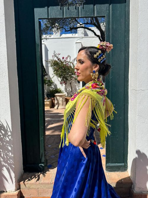 Pendiente Hamsini azul