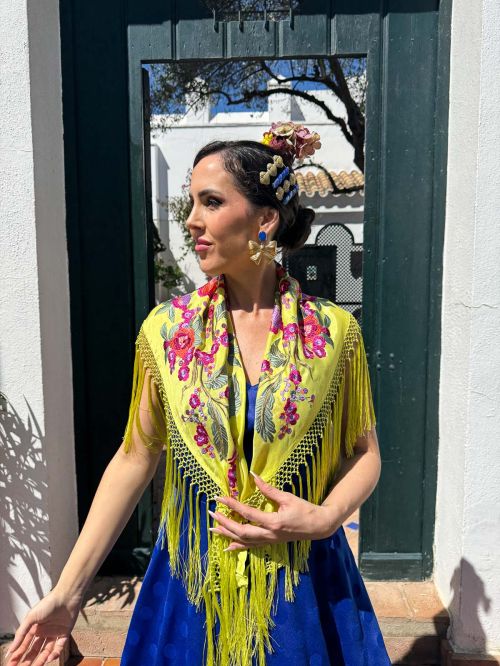 Pendiente Hamsini azul