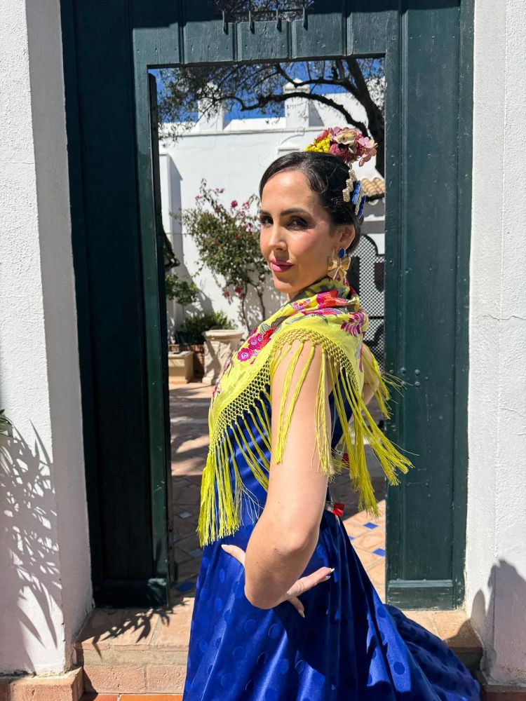 Pendiente Hamsini azul