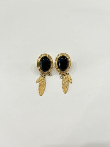 Pendiente perla negra