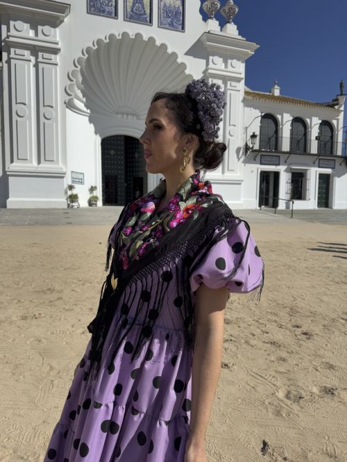 Pendiente Pooja verde y morado