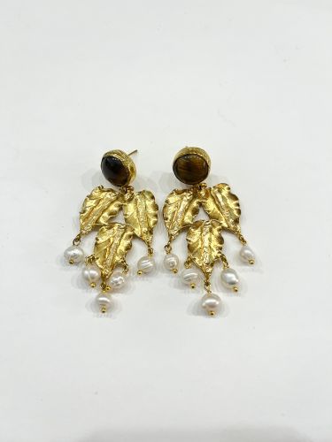 Pendiente Darshana marrón