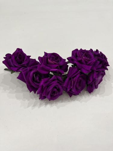 Corona 8 rosas terciopelo malva