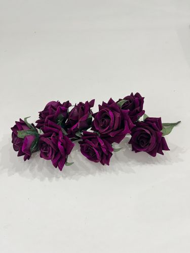 Corona 8 rosas terciopelo moradas