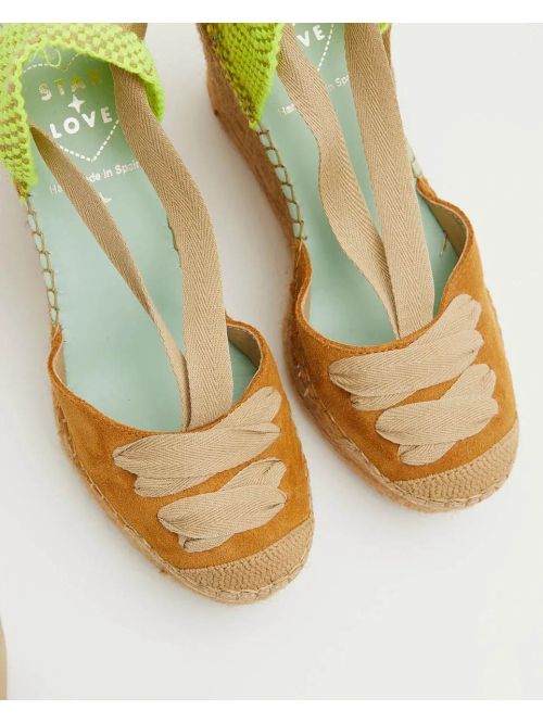 Espardeña meridiaN52  color canela/amarillo flúor STAR LOVE