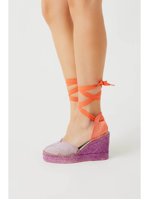 Espardeña beta143 color jizard/naranja STAR LOVE