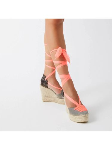 Espardeña meridia121 color níquel y coral flúor  STAR LOVE 2