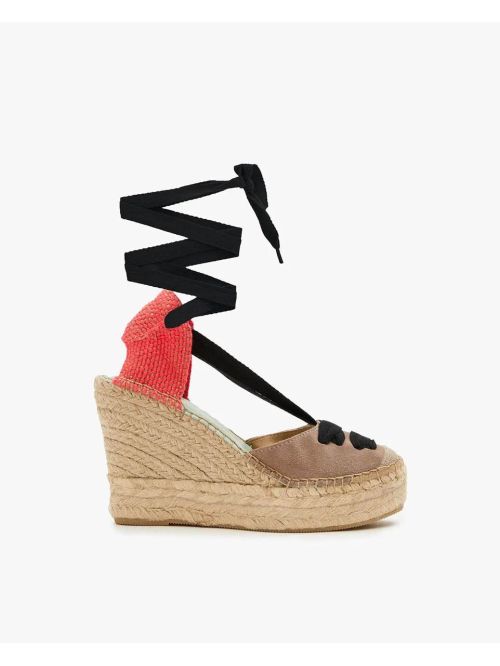 Espardeña meridiaN52 color níquel/fucsia STAR LOVE