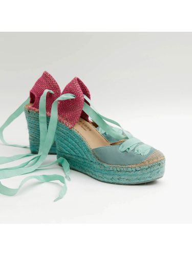 Espardeña meridia110 color malibú y fucsia  STAR LOVE