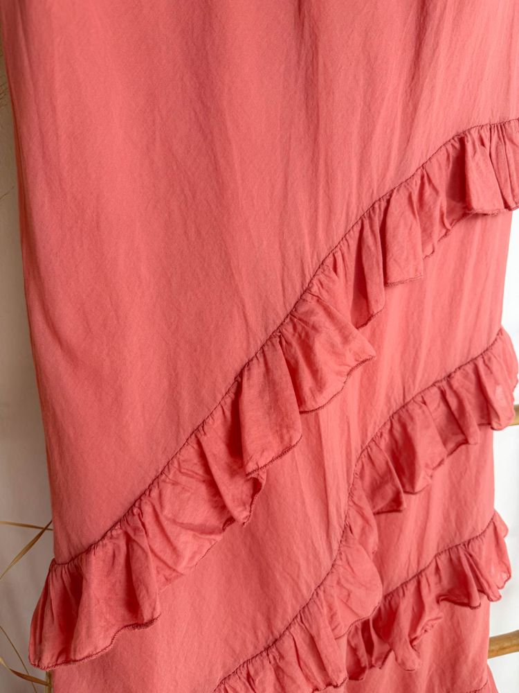 Vestido coral tirante ancho 4...