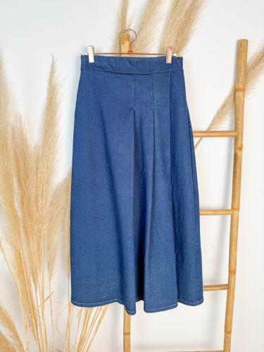 Falda recta vaquera tablas