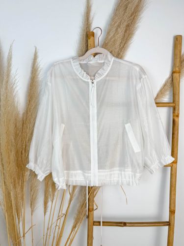 Bomber de seda blanca