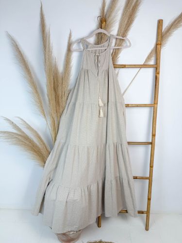 Vestido tirantes marinero beige