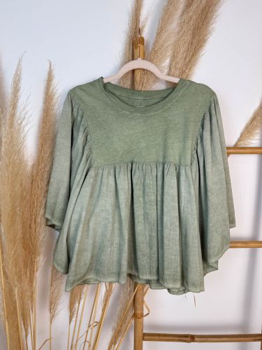 Blusa maxi mangas de campana verde
