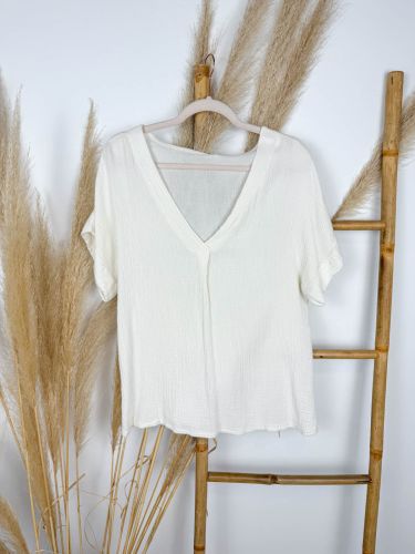 Camiseta bambula cruda manga corta