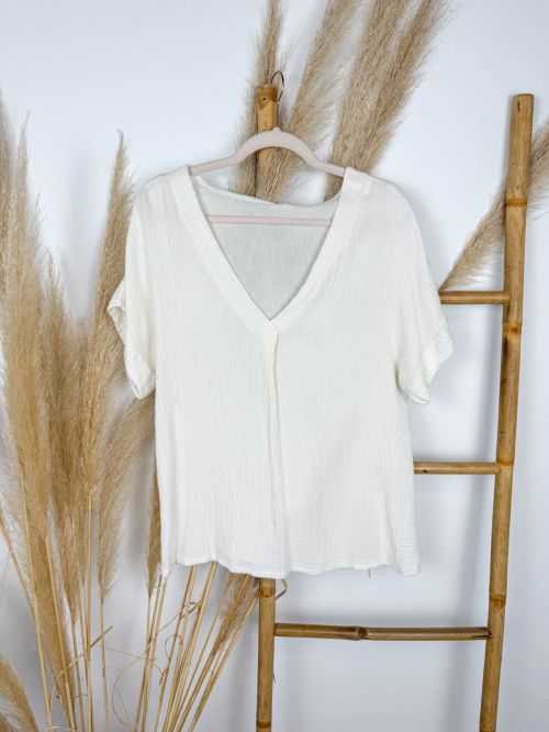 Camiseta bambula cruda manga corta